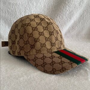 Gucci Beige Monogram Baseball Cap